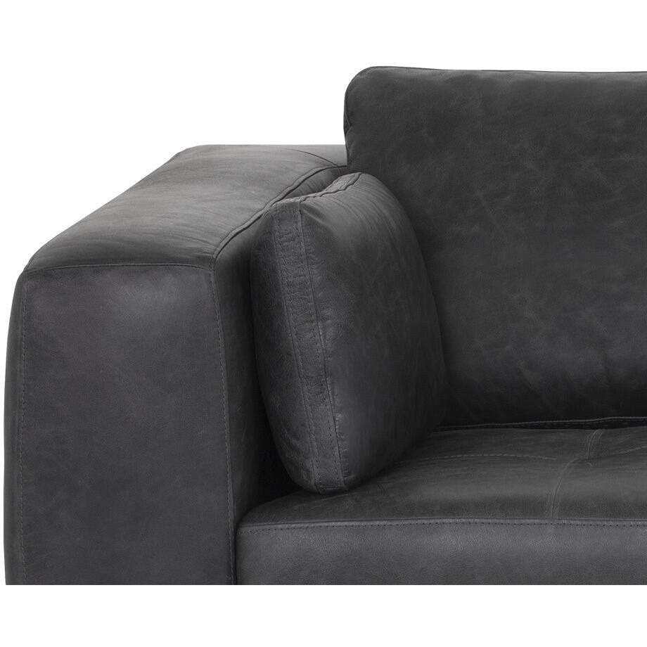 Burr Serbia Black Leather Sofa